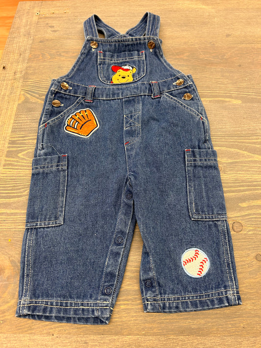 Vintage Disney 6m Pooh bear baseball overalls