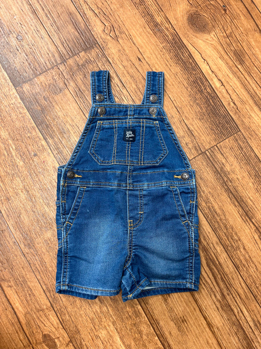 Oshkosh 9m medium wash denim short overalls