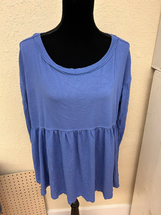 Free people large blue peplum top