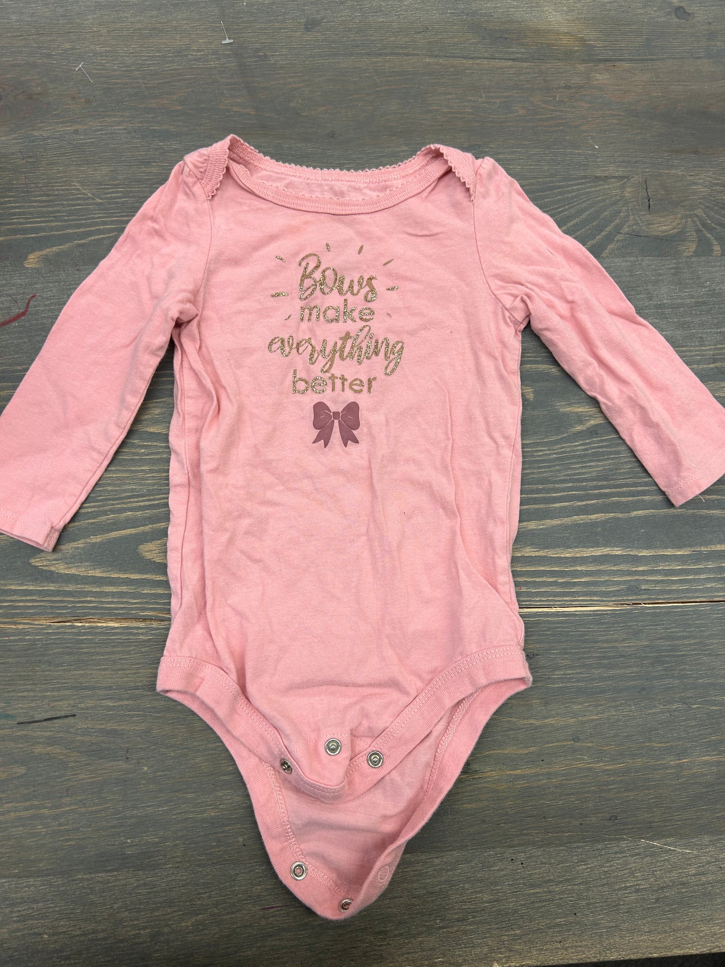 George 12/18m pink bows onesie