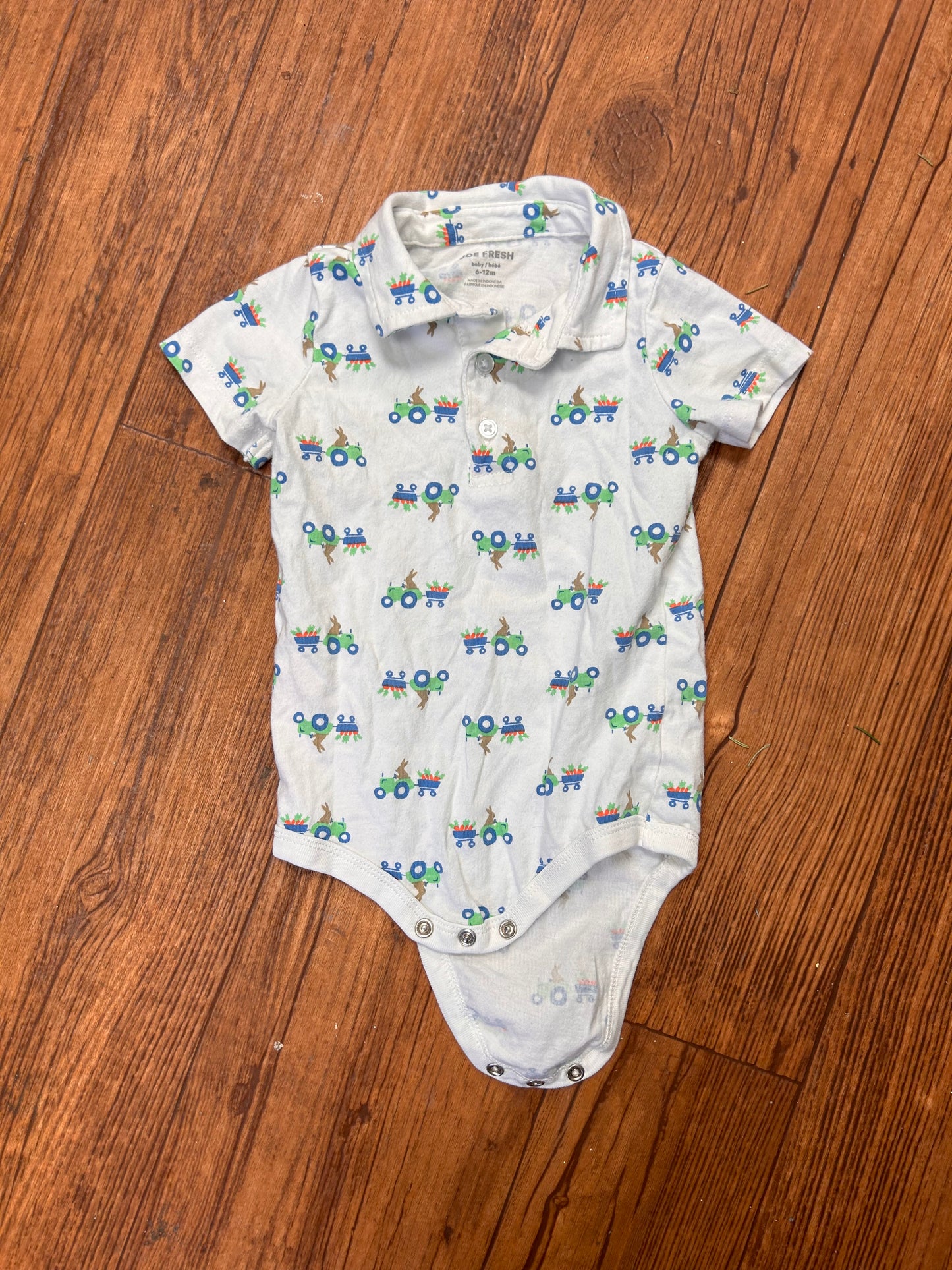 Joe fresh 6/12m Easter polo onesie