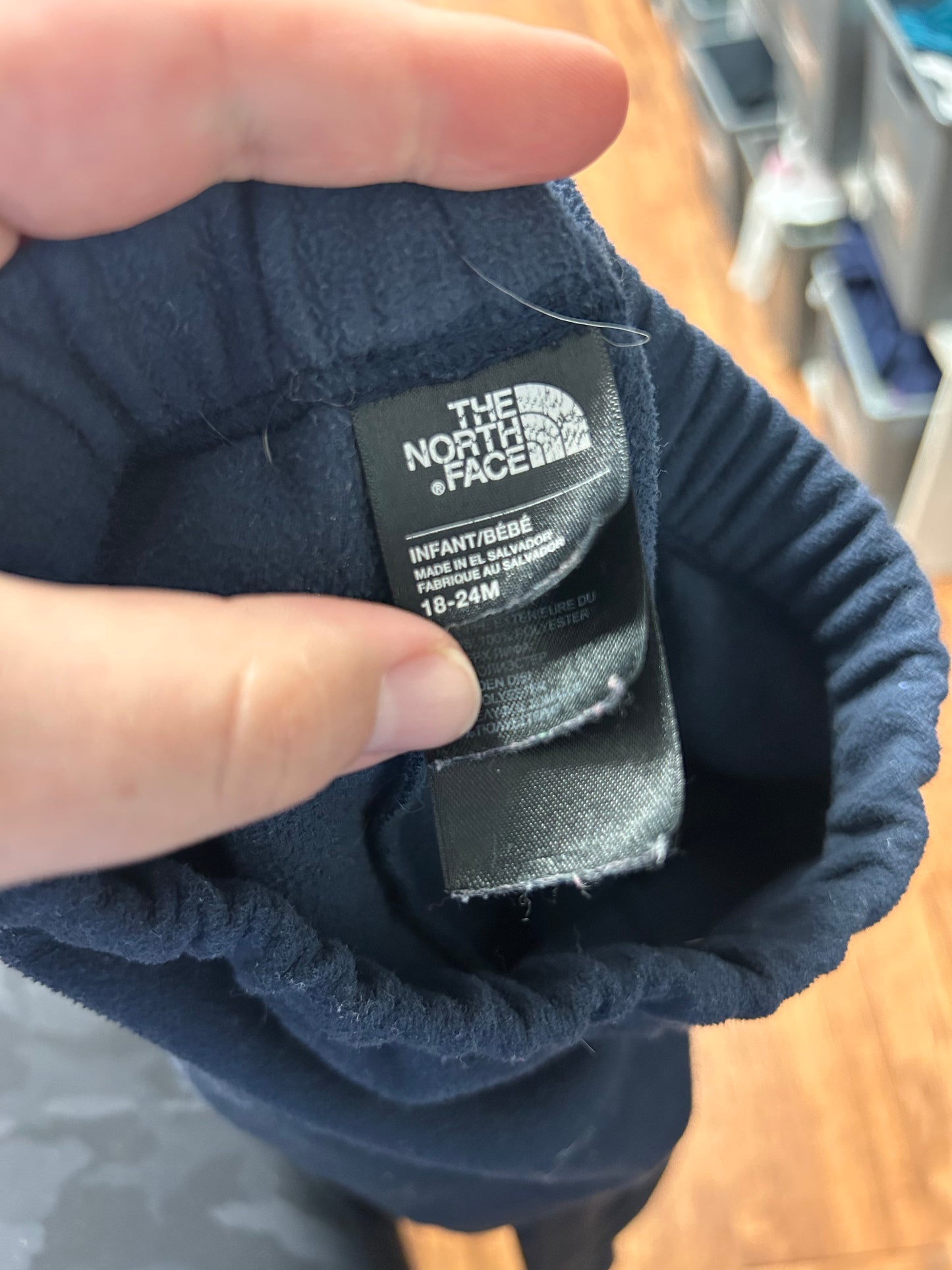 North face 18/24m blue fleece pants