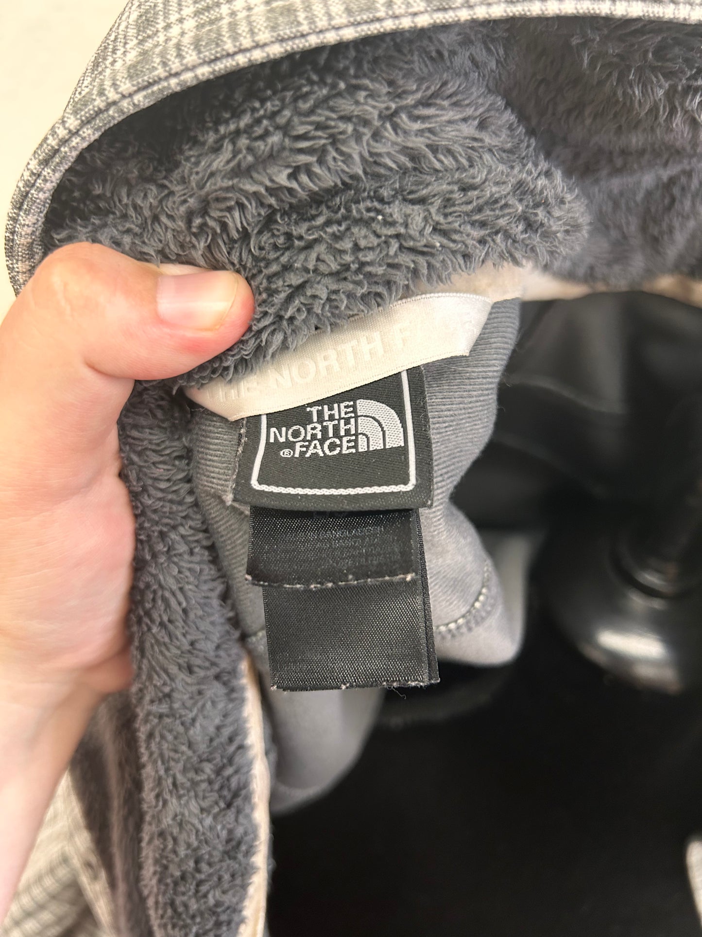 North face large grey plaid fall jacket