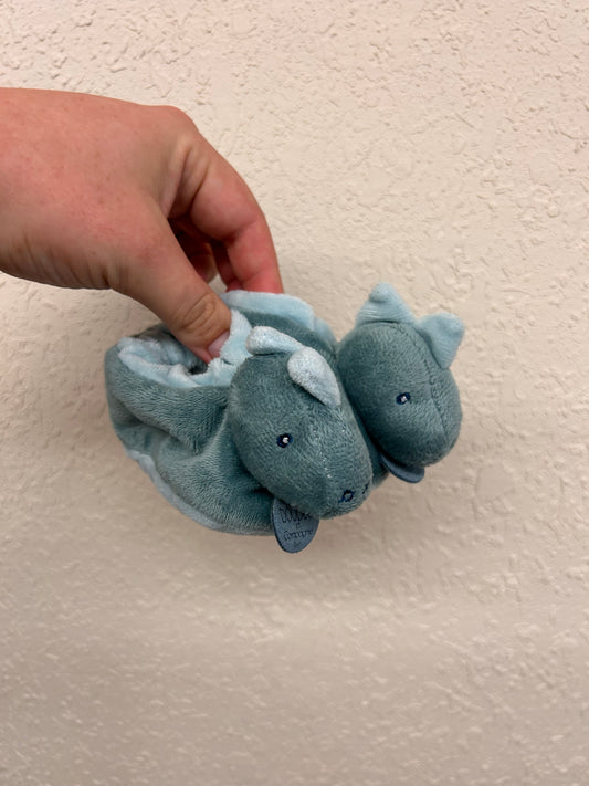 DouDou Newborn green Dino slippers