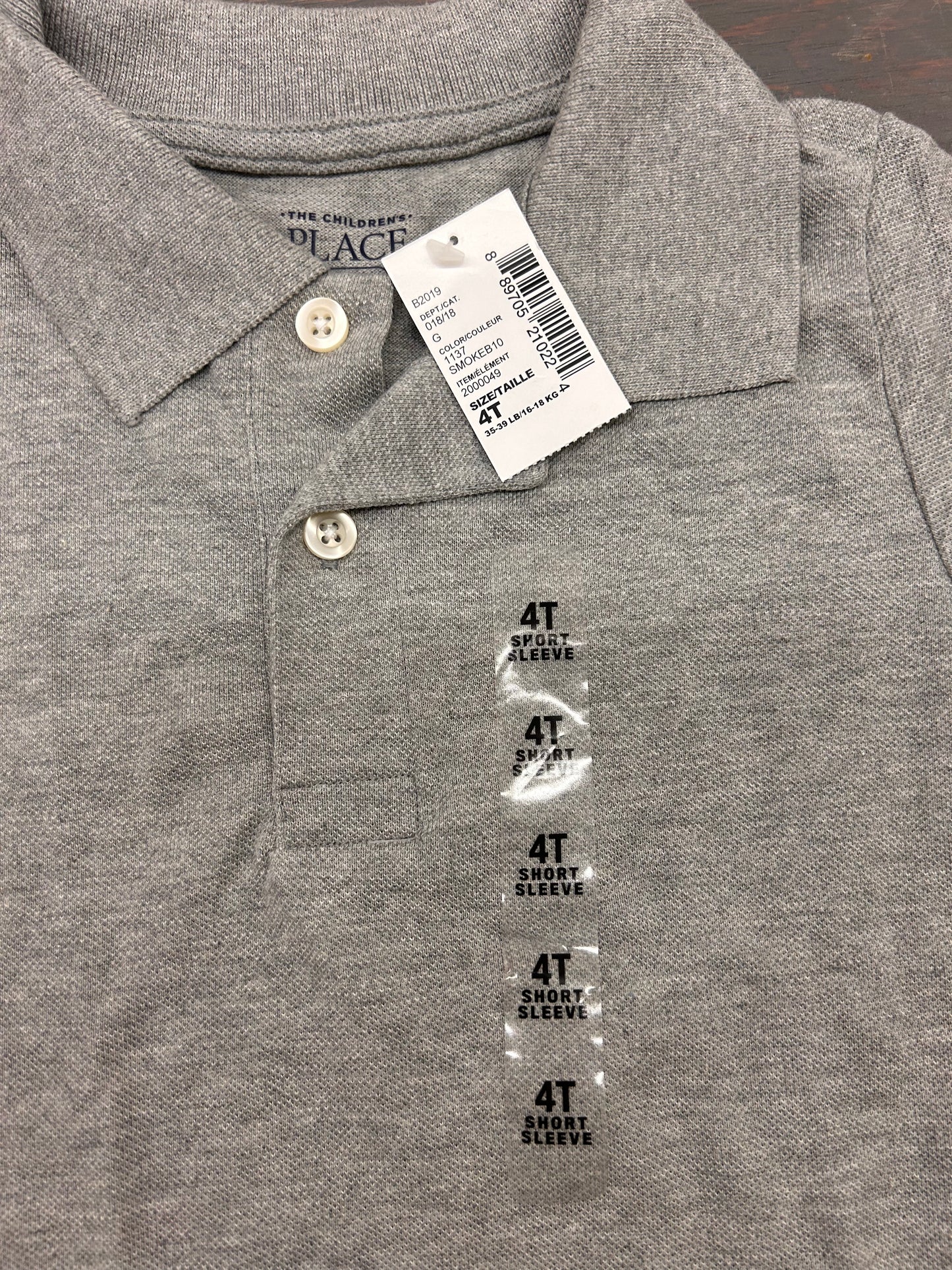 NEW children’s place 4t grey polo