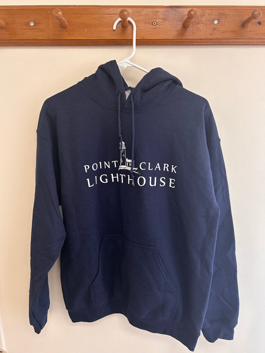 Navy blue point Clark lighthouse hoodie