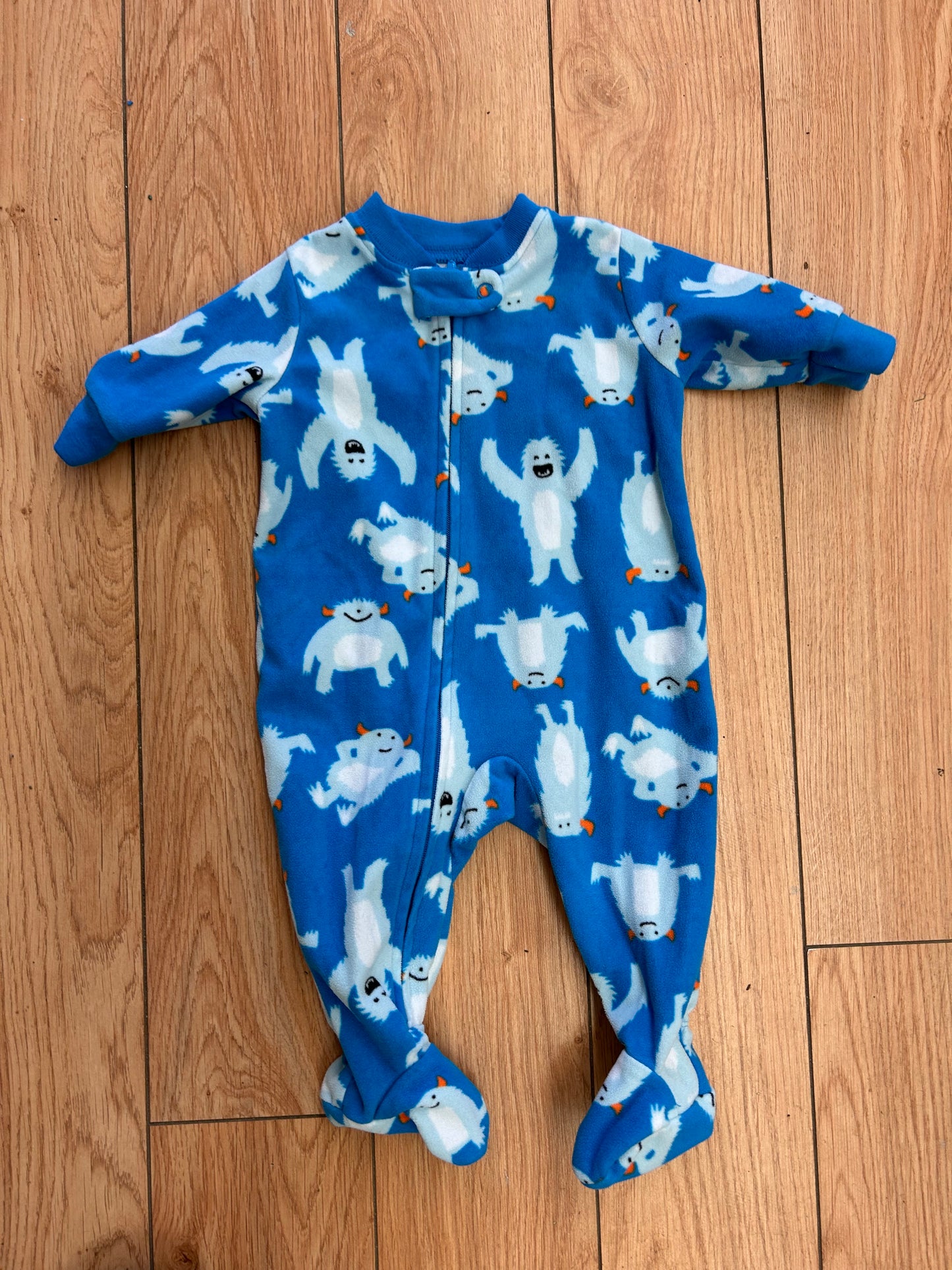 Carters 3m blue monster fleece sleeper