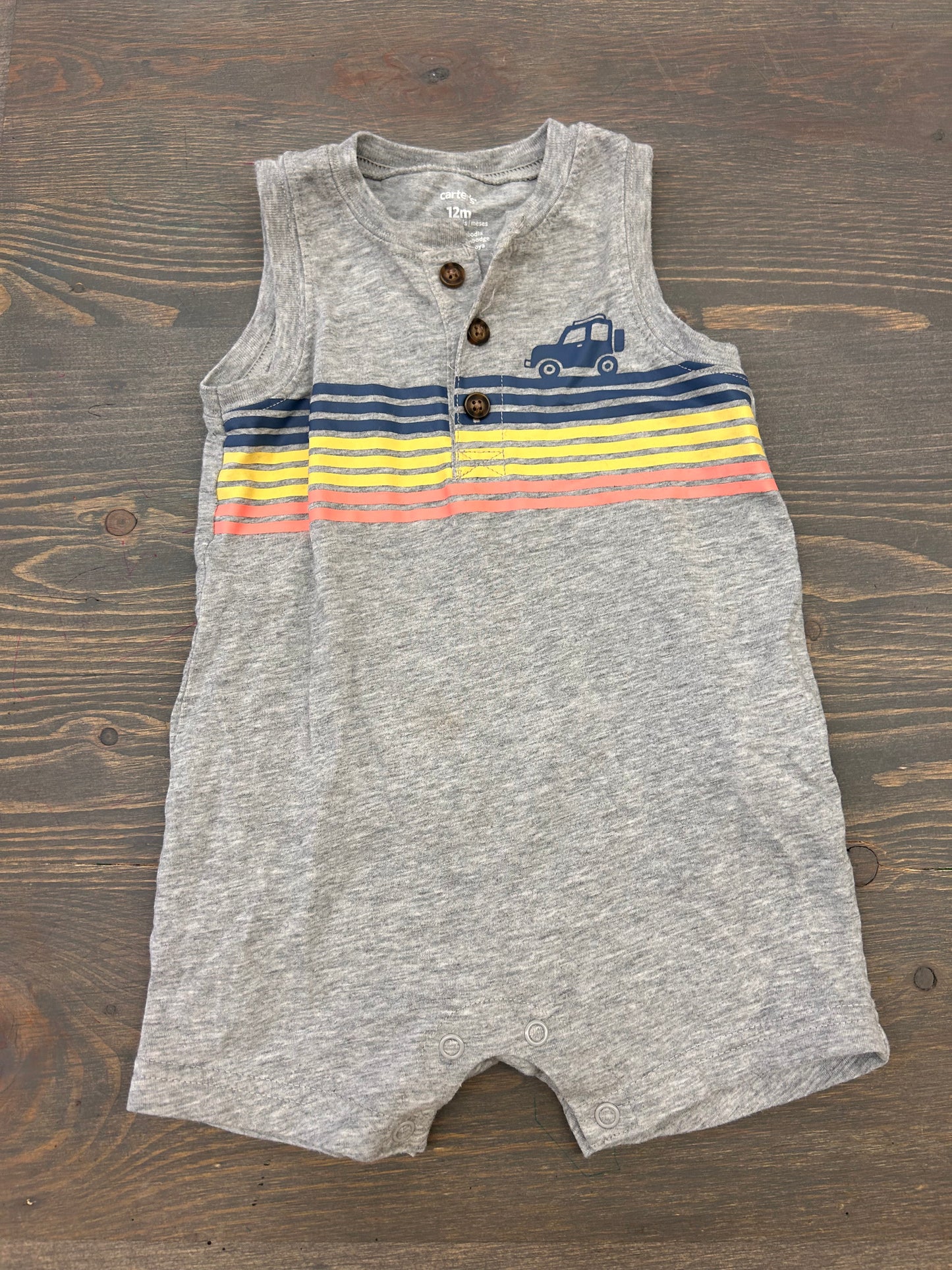 Carters 12m grey romper