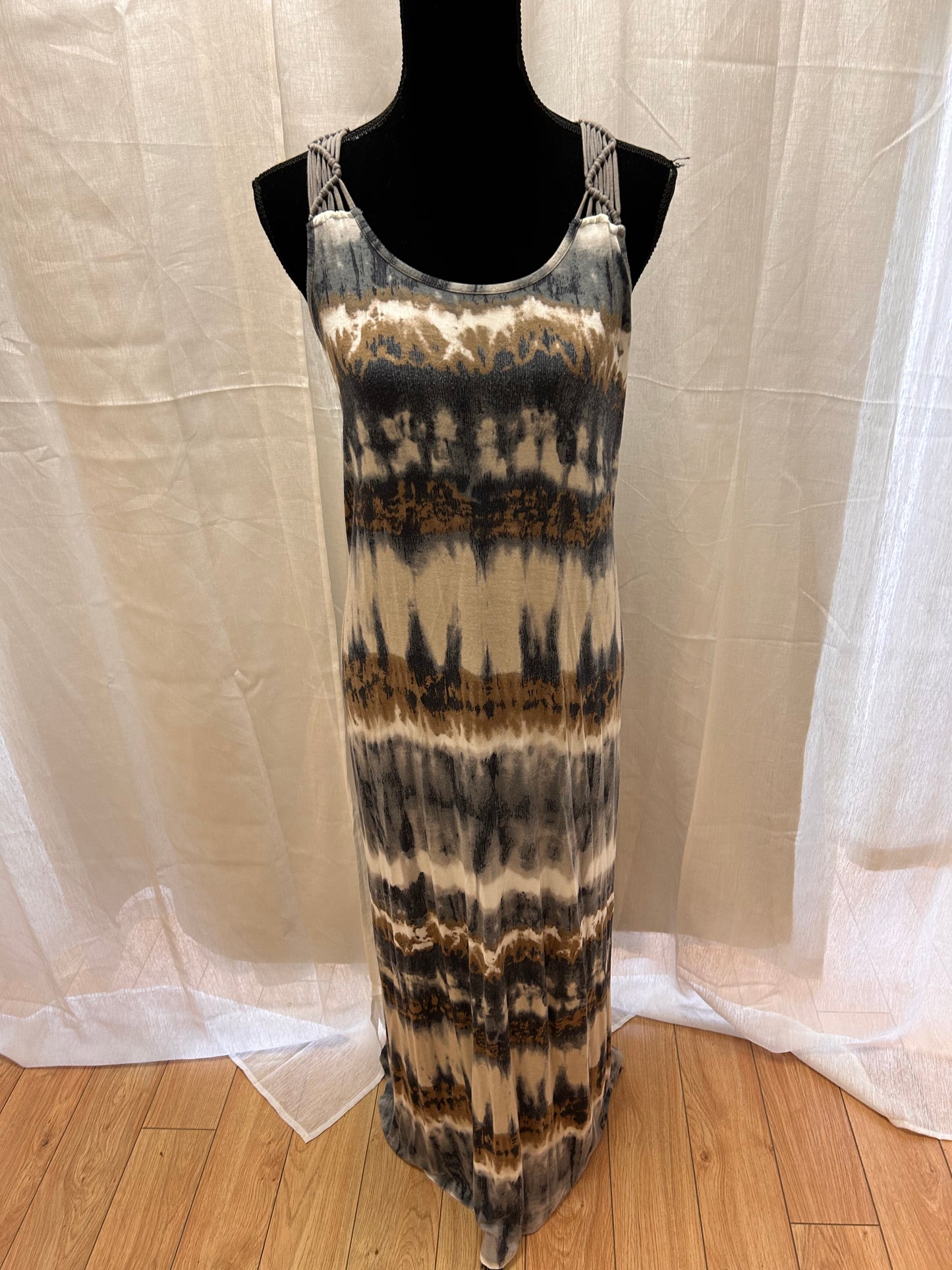 Point zero medium brown tie dye maxi dress