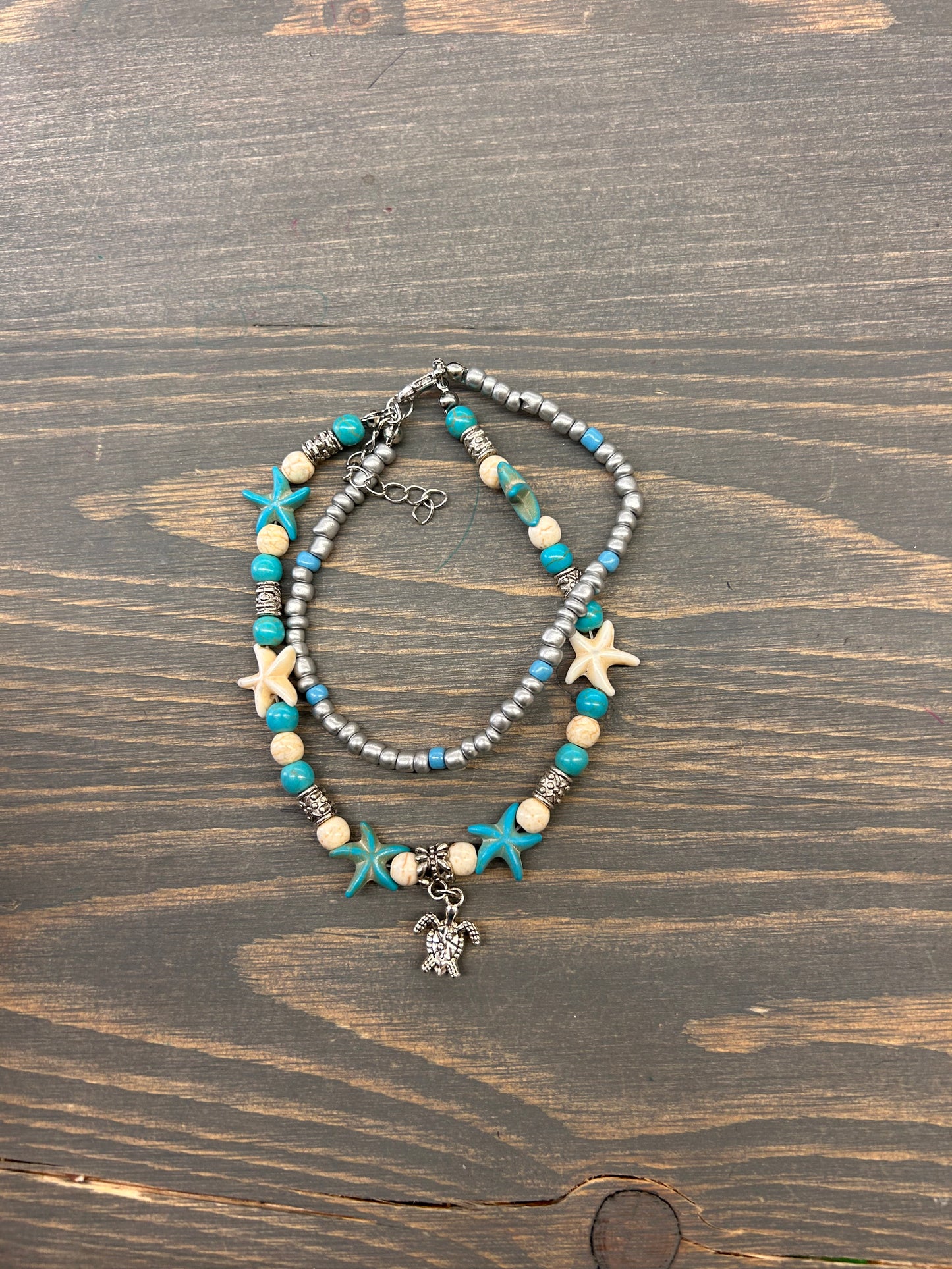 Beach beaded anklet