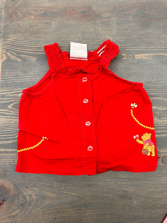 Vintage Disney 24m red Pooh bear top