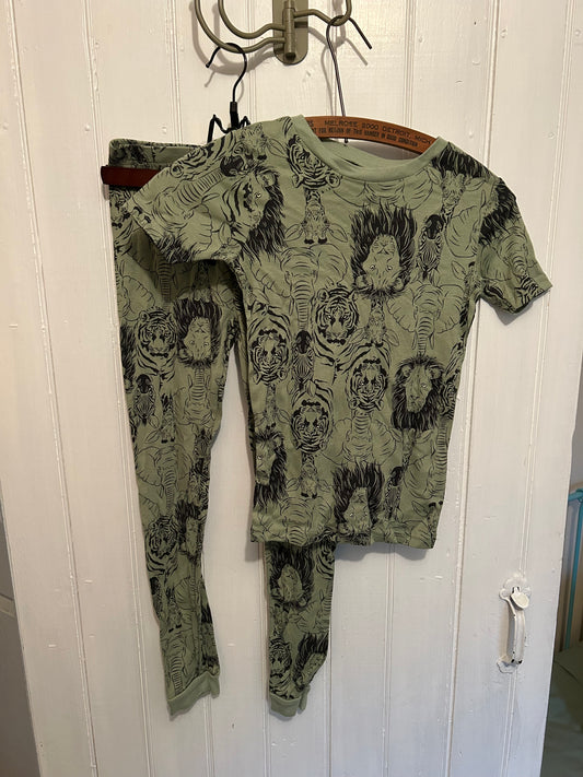 Carters youth 8 green animal 2pc pj set