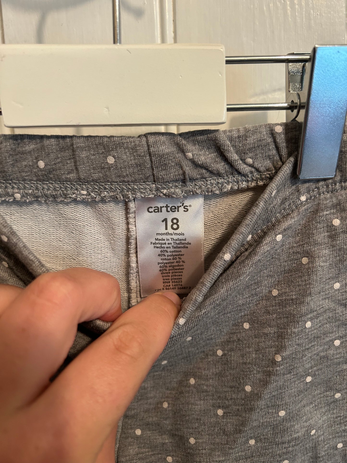 Carters 18m grey polka dot pants