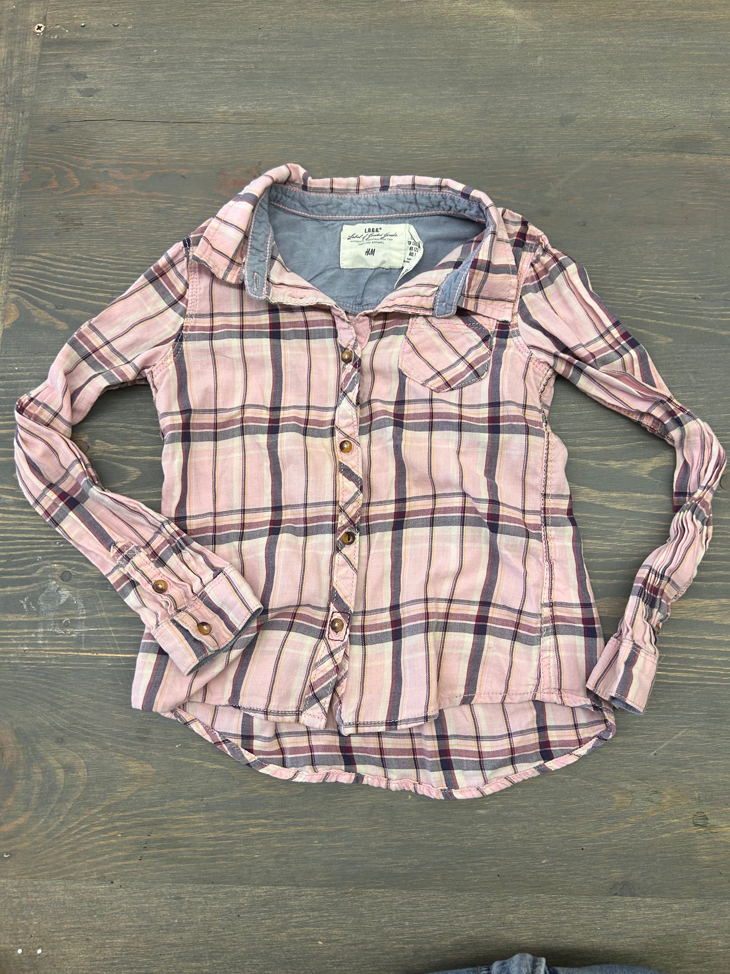 H&M 6/7 pink flannel