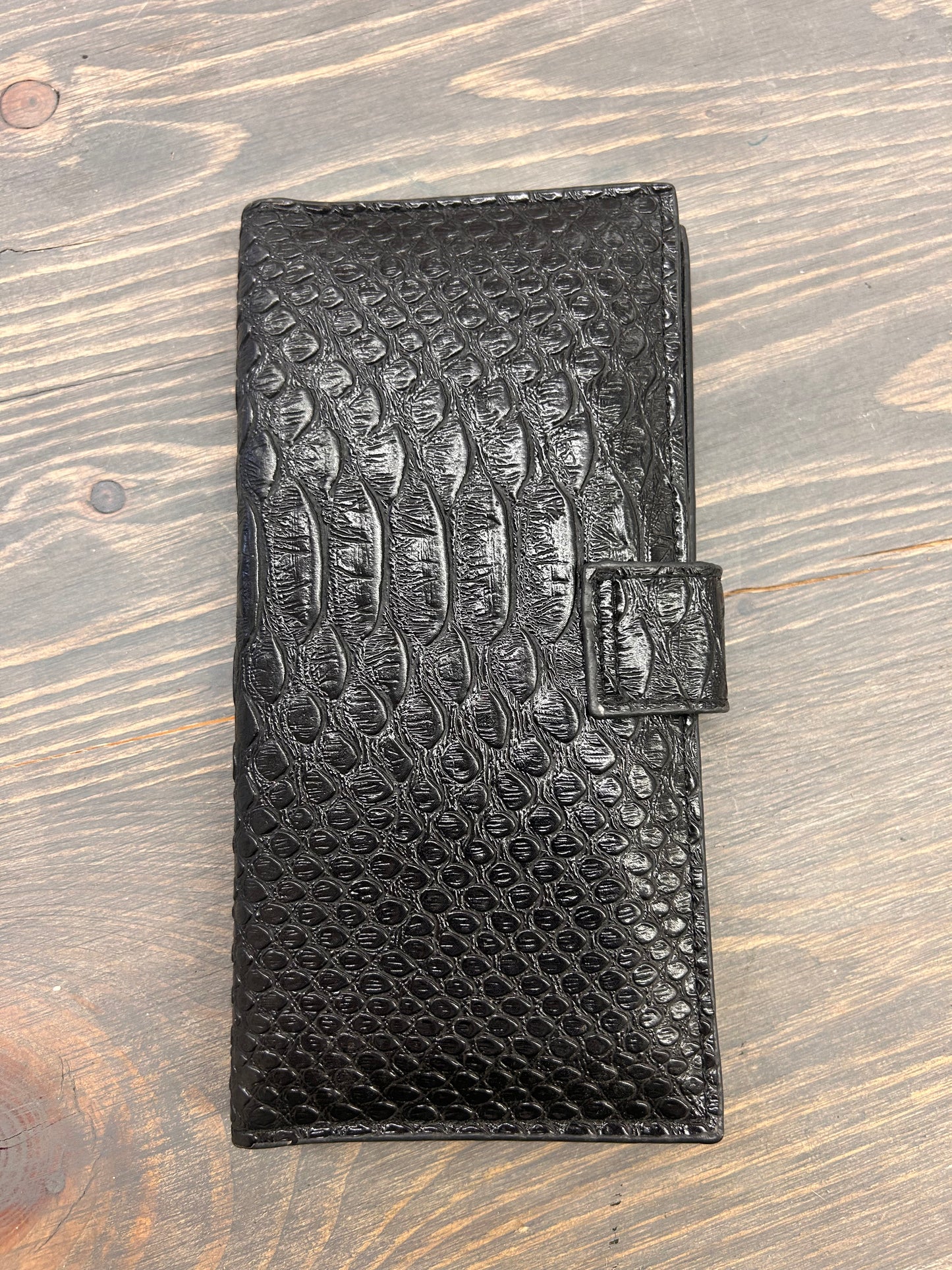 Black faux snakeskin Wallet