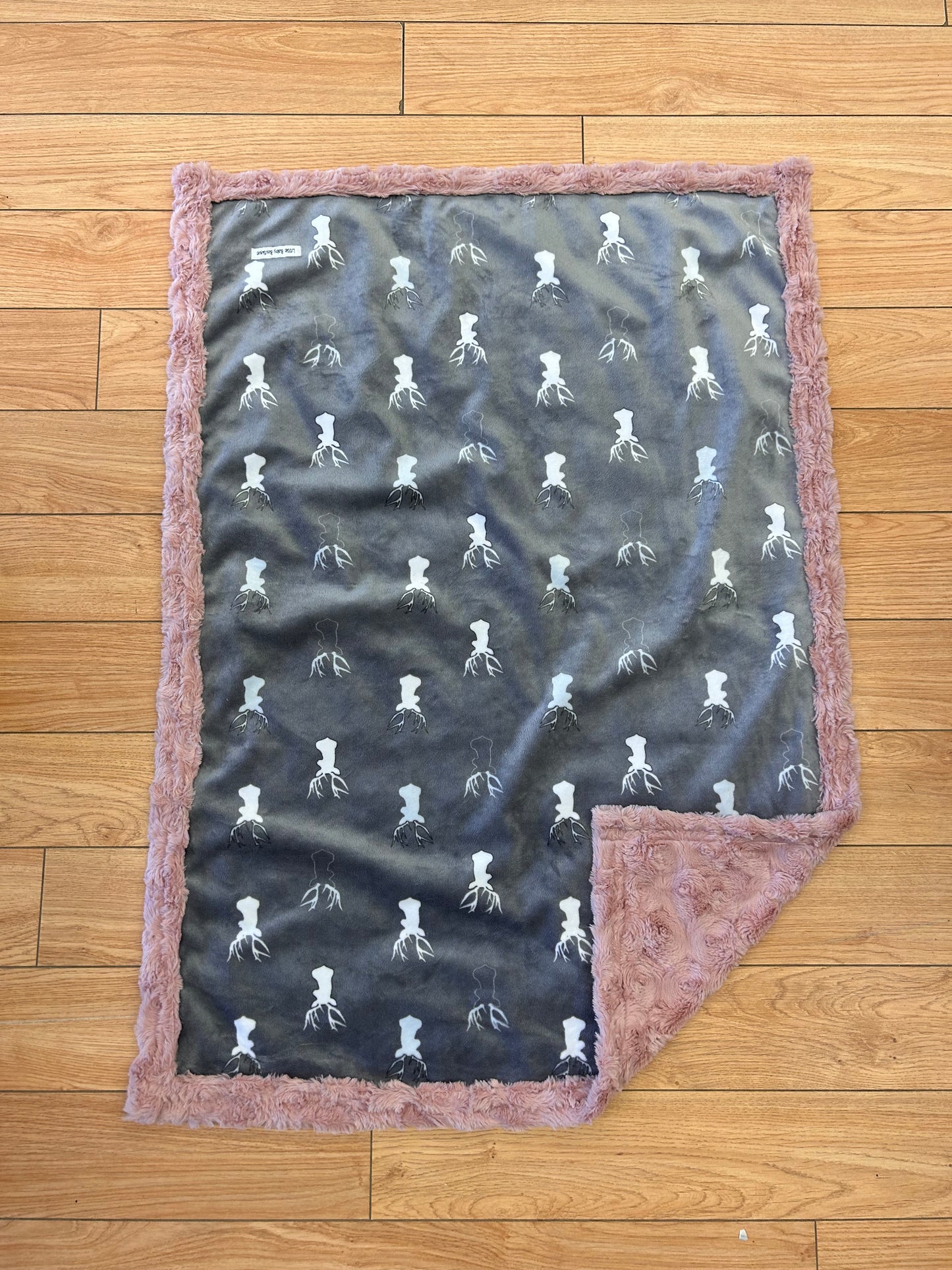 Pink deer crib minky blankets