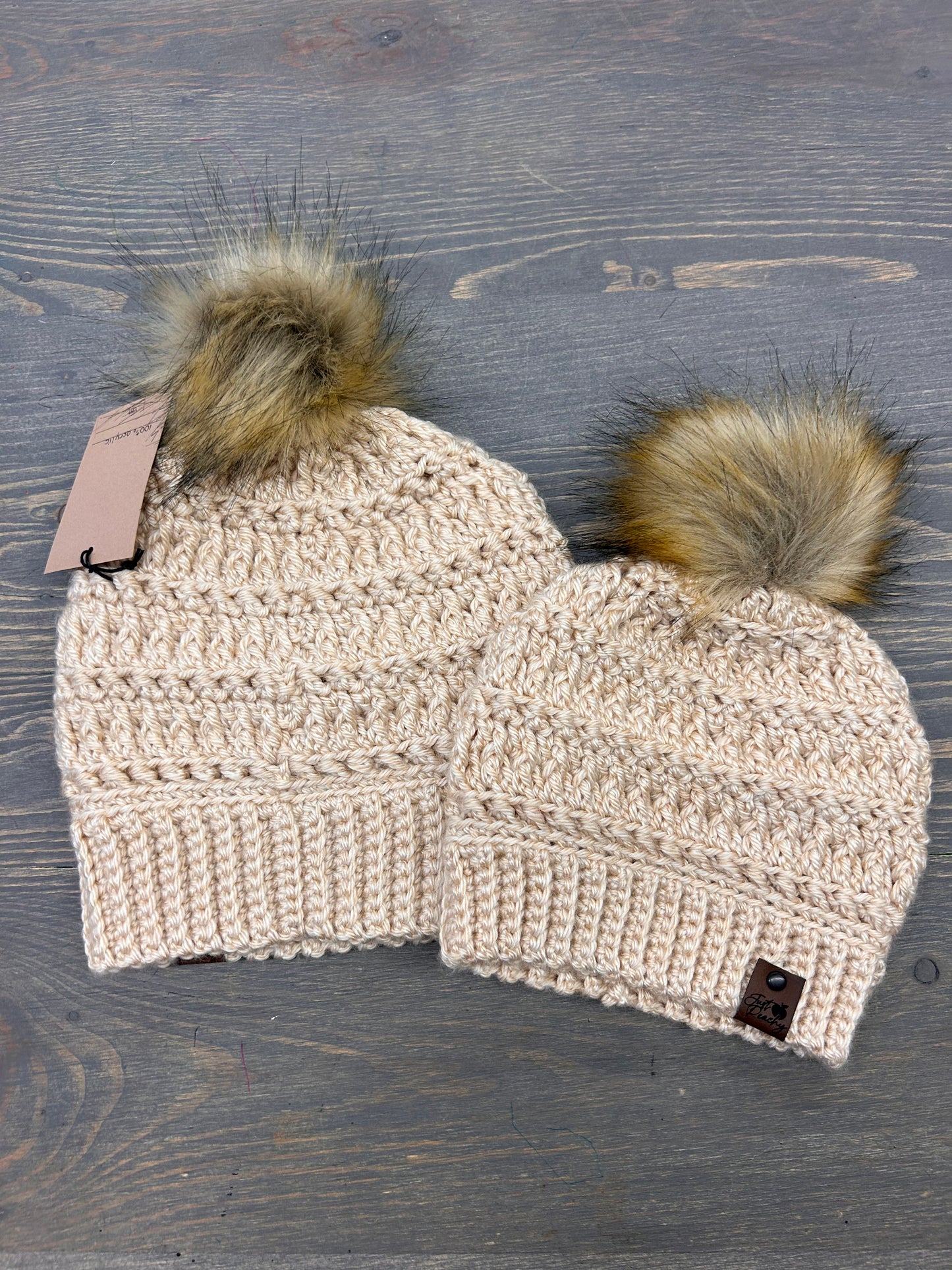 Tan crochet hat