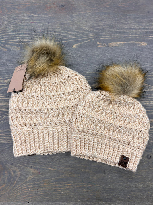 Tan crochet hat