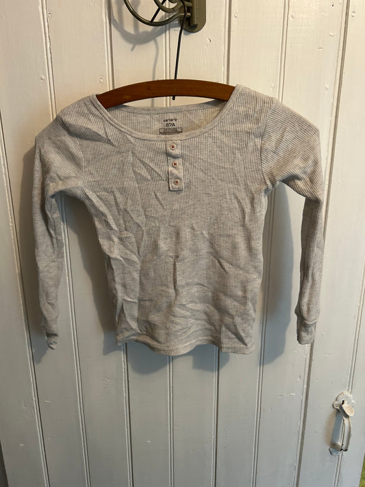 Carters 7 grey waffle knit top