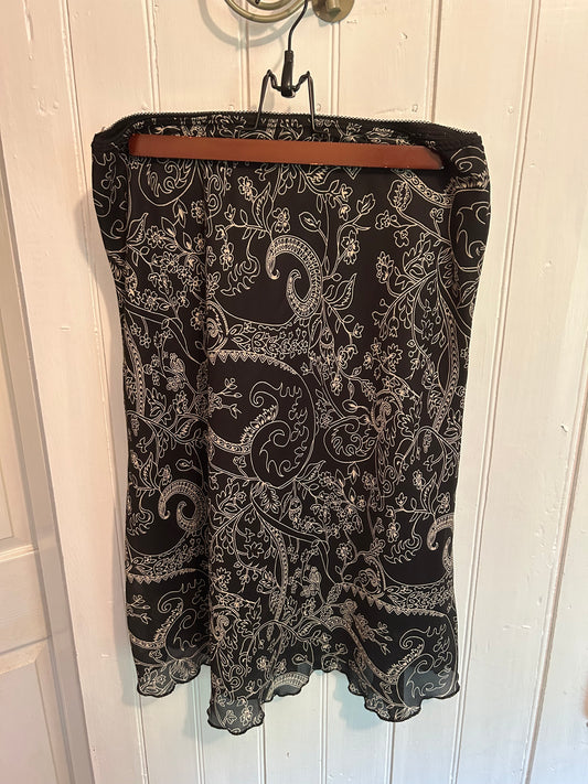 Tots large black & tan paisley midi skirt