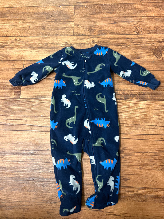 Carters 6/9m blue dino fleece Sleeper