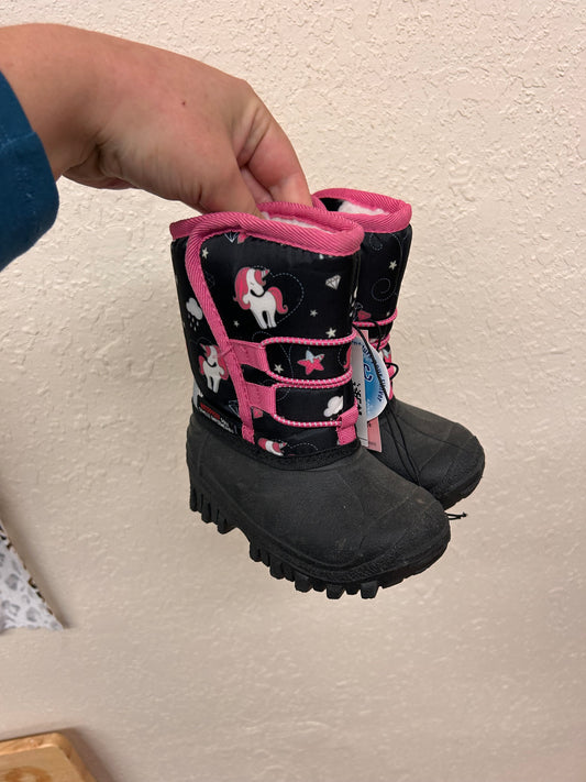 NEW 3m thinsulate 6 pink unicorn winter boots