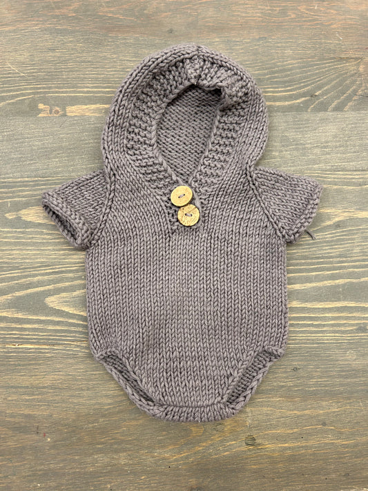 Small shop newborn grey knit romper