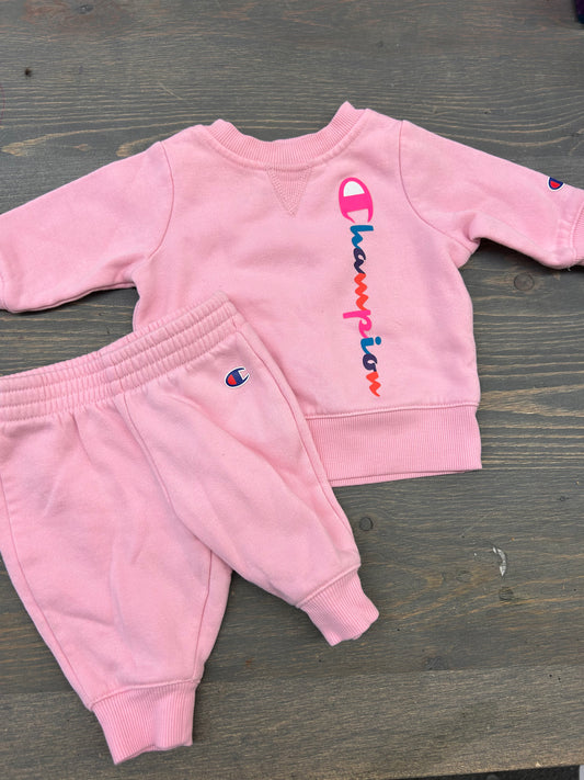 Champion 0/3m pink lounge set