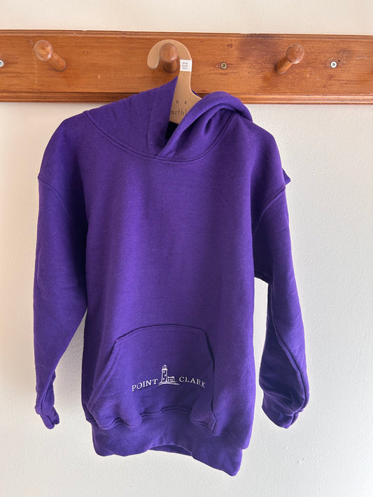 Youth purple point Clark pocket hoodie