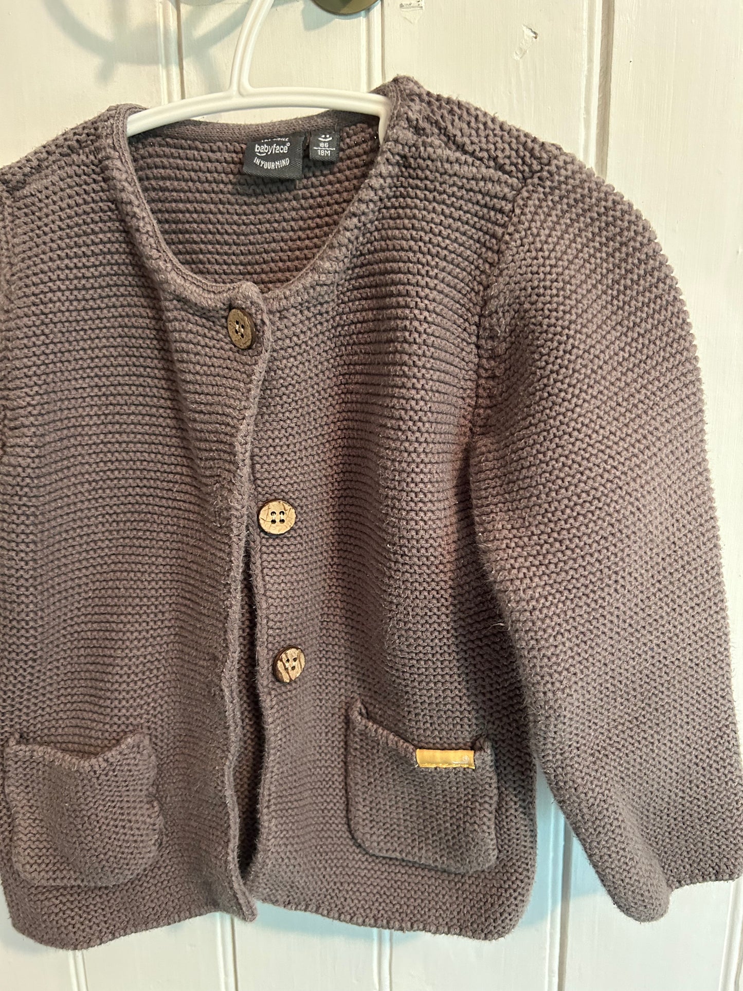 Babyface 18m grey knit cardigan
