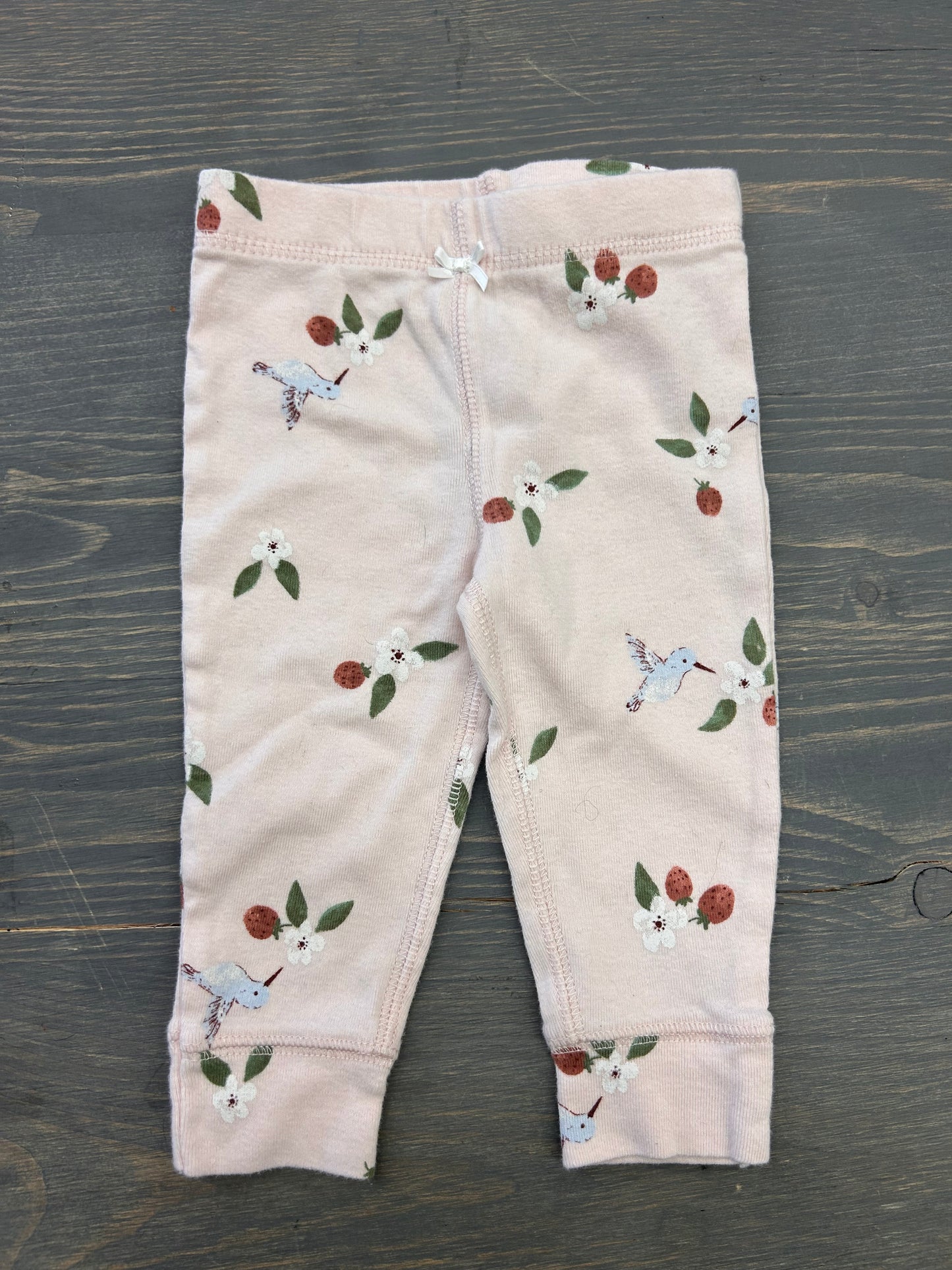 Carters 6m pink hummingbird leggings