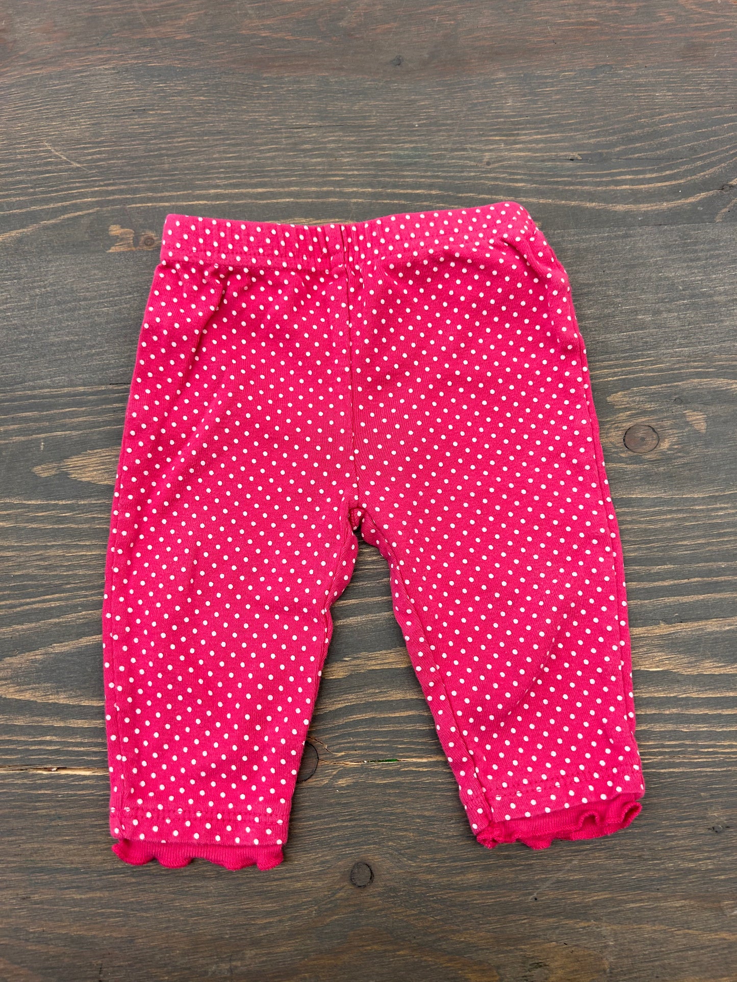 Old navy 0/3m pink polka dot leggings