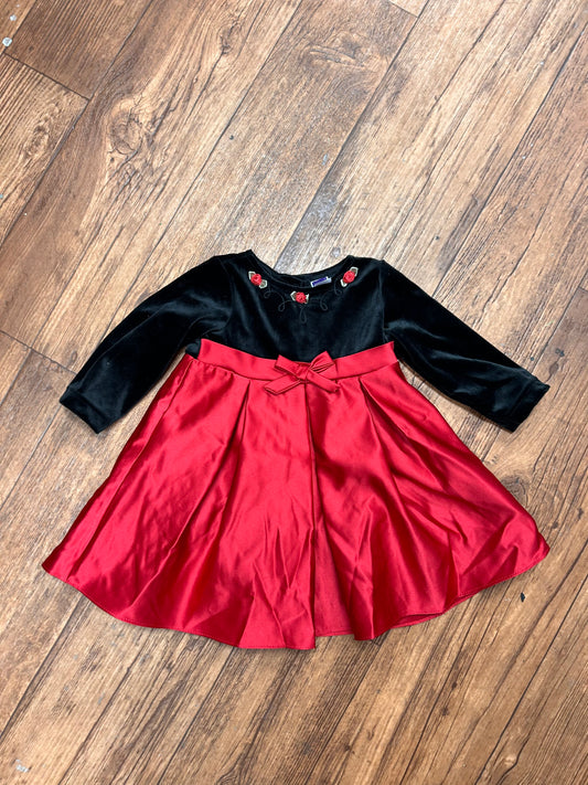 Vintage Youngstreet 12/18m red & black dress