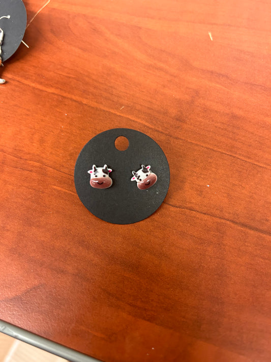 Cow stud earrings