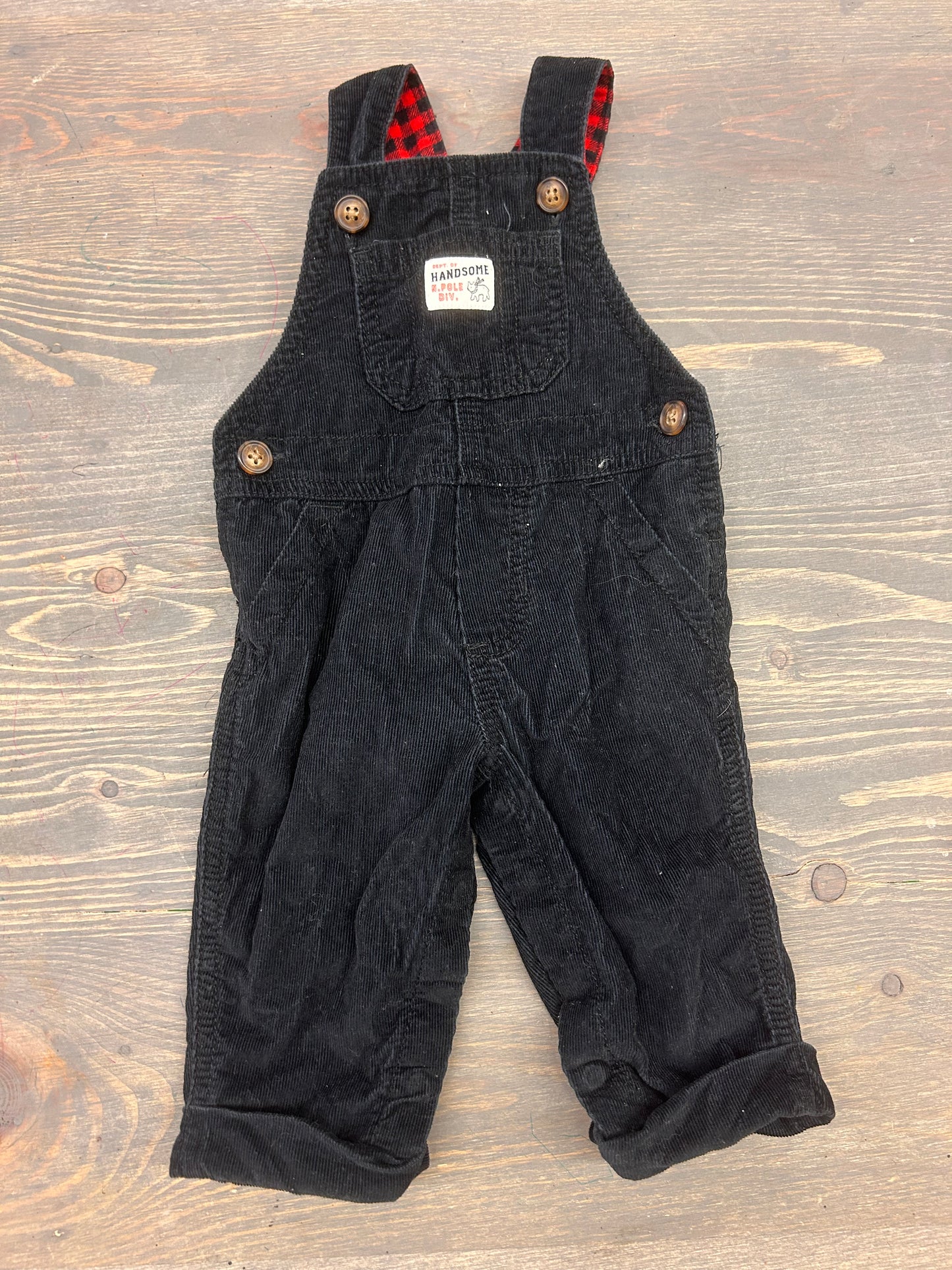 Carters 3m black corduroy overalls