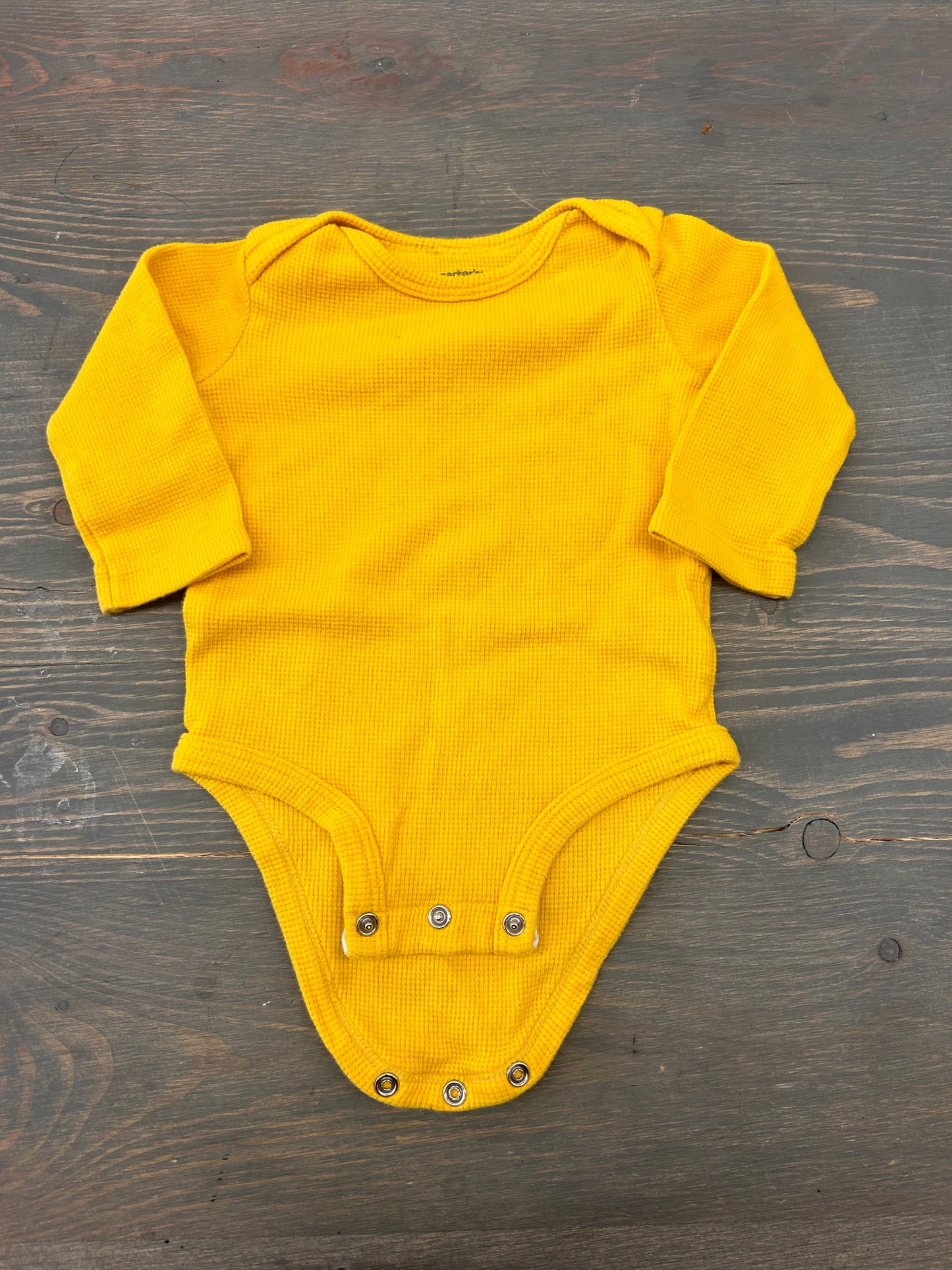 Carters yellow waffle knit onesie