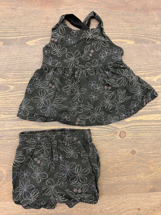 Carters 6m black floral set