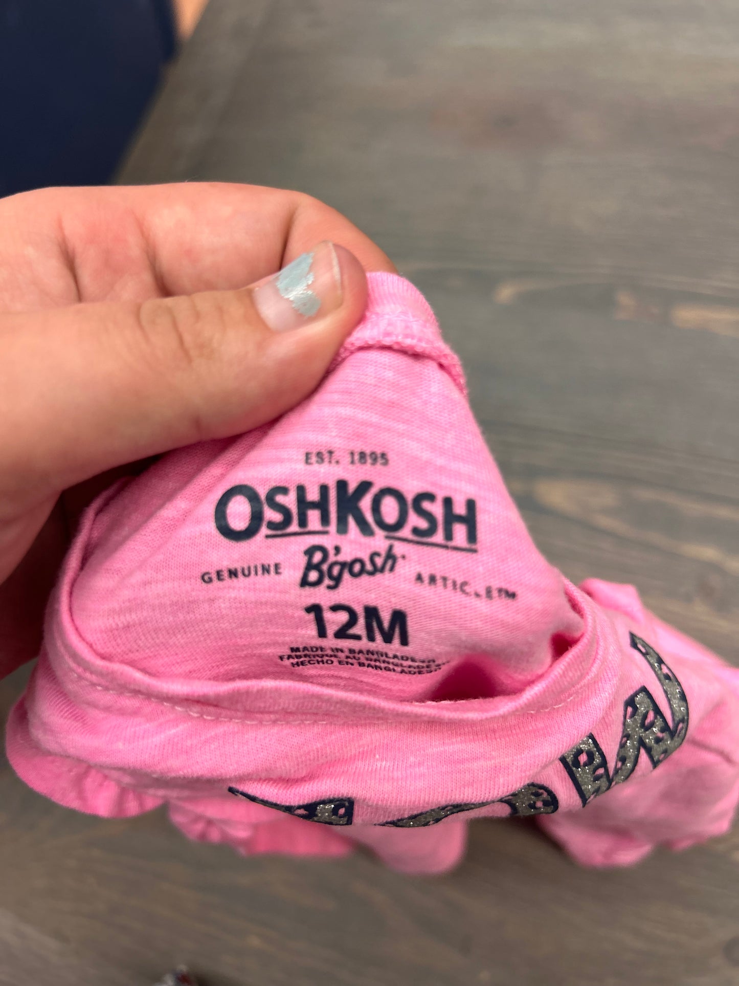 Oshkosh 12m pink meow long sleeve