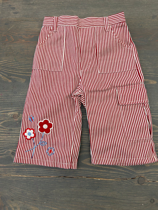 Kids play 2t red striped floral pants