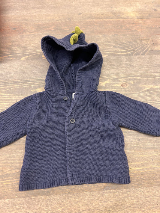 Carters 6m blue Dino knit cardigan