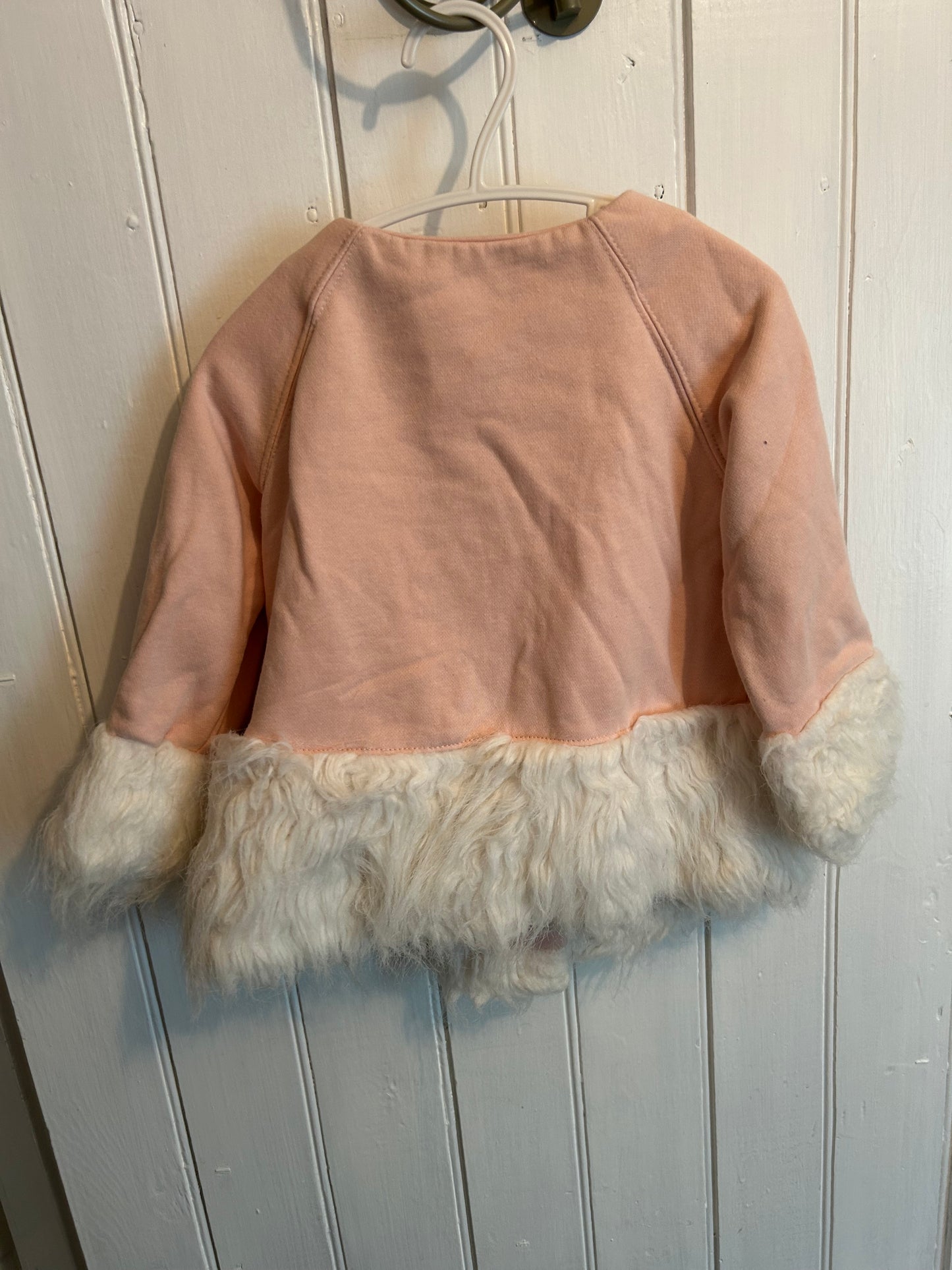 Tahari 3t pink faux fur jacket