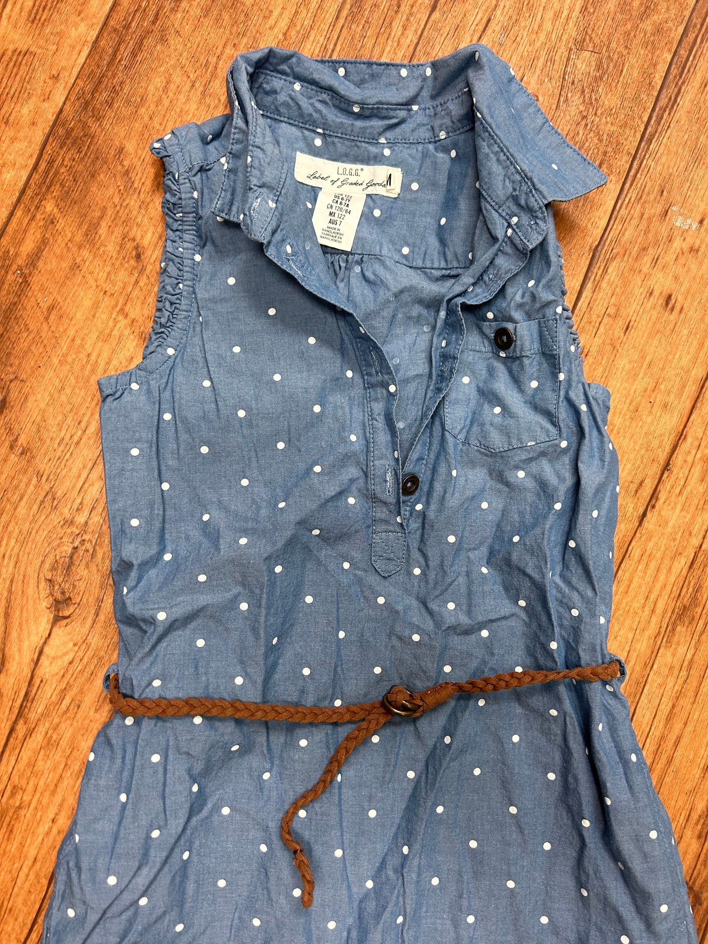 H&M 6/7 denim polka dot tunic