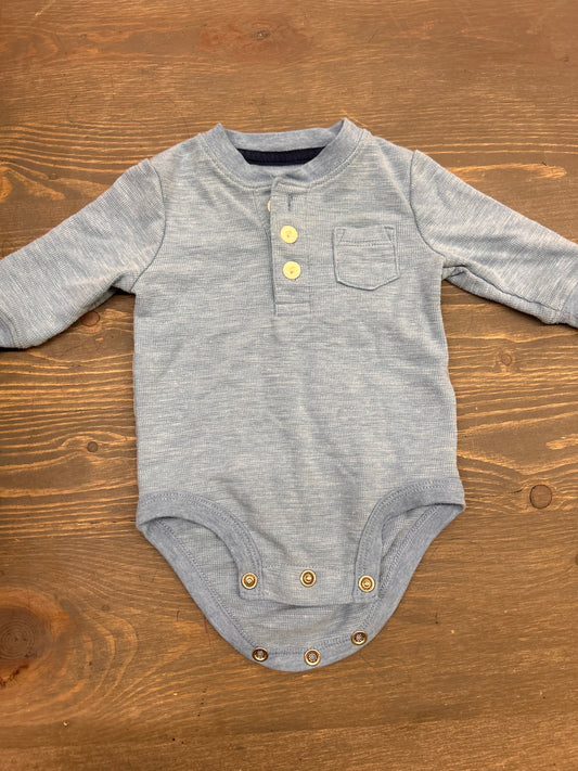 Oshkosh 3m blue long sleeve onesie