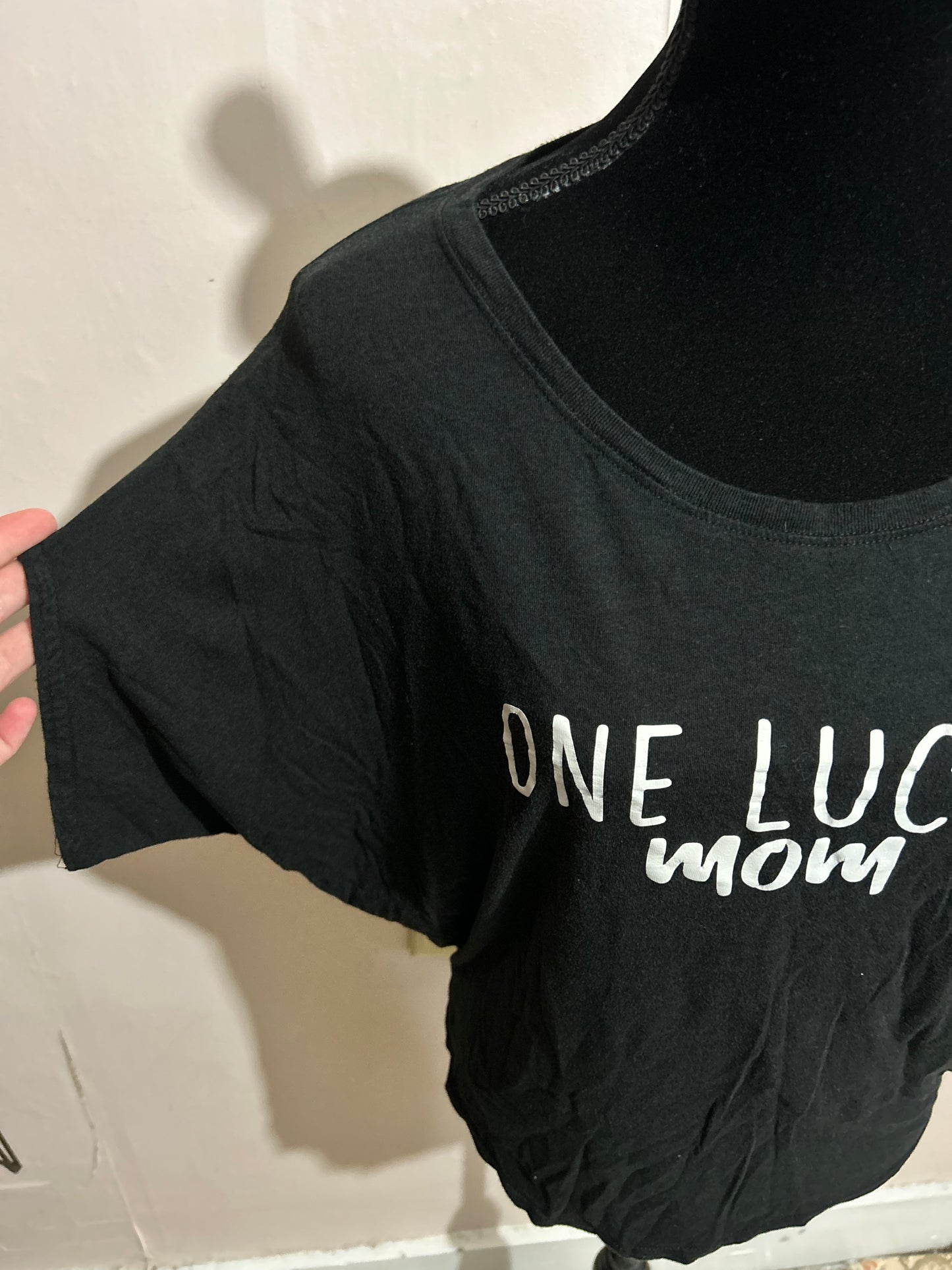 Royal medium one lucky mom tshirt