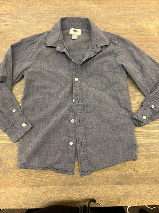 Old navy 6/7 navy button up shirt