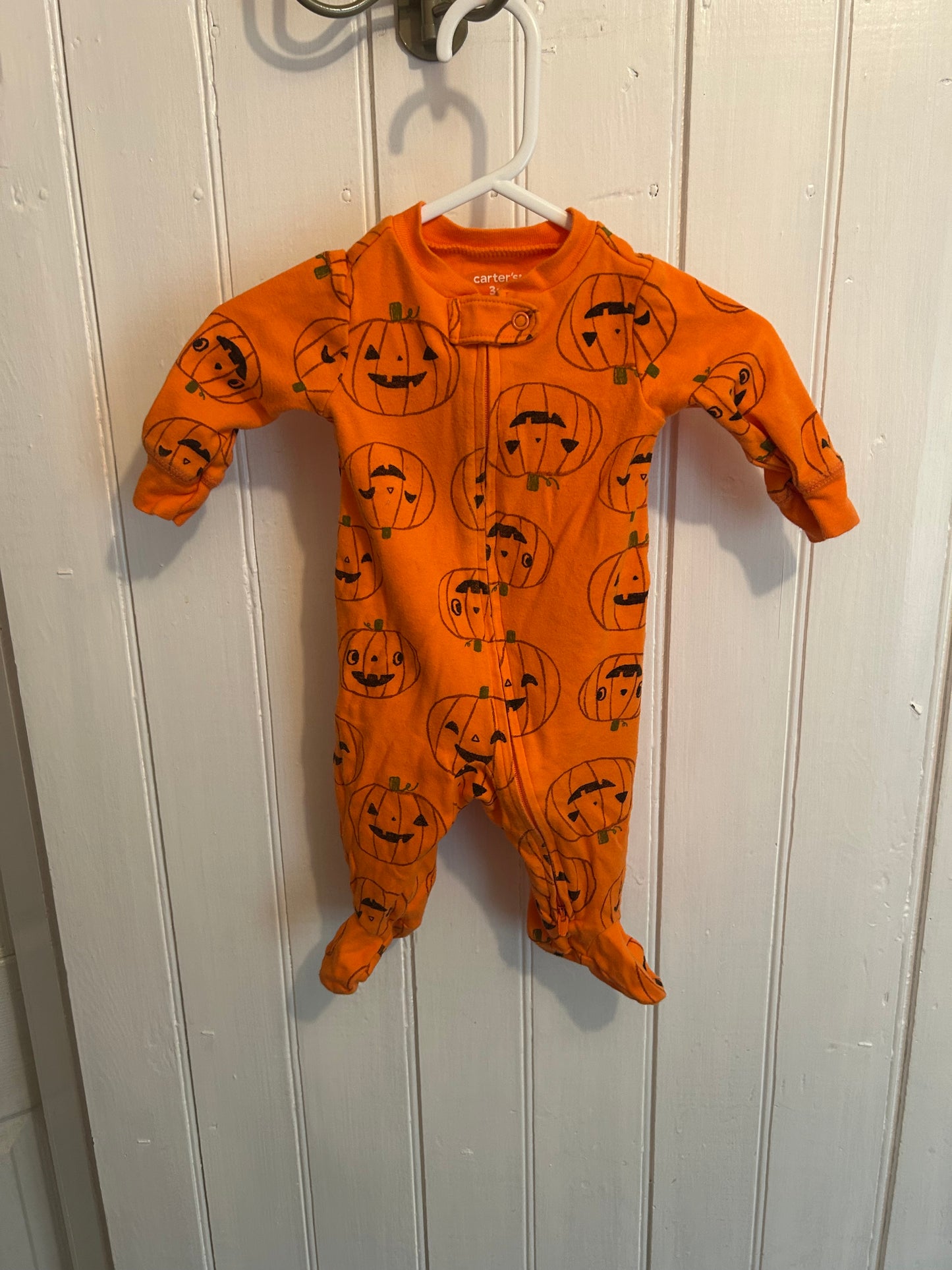 Carters 3m orange pumpkin sleeper