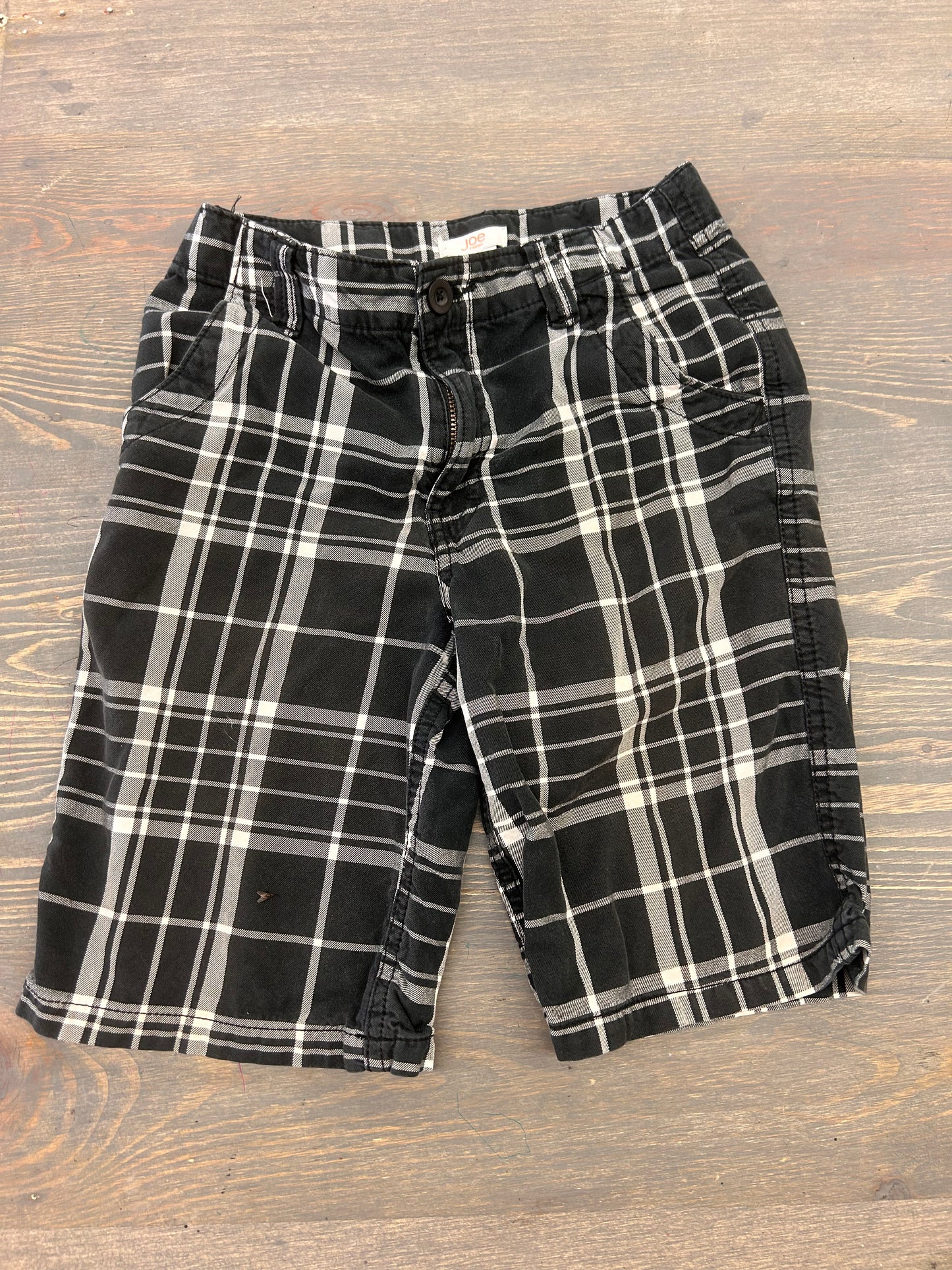 Joe fresh 8 black plaid shorts