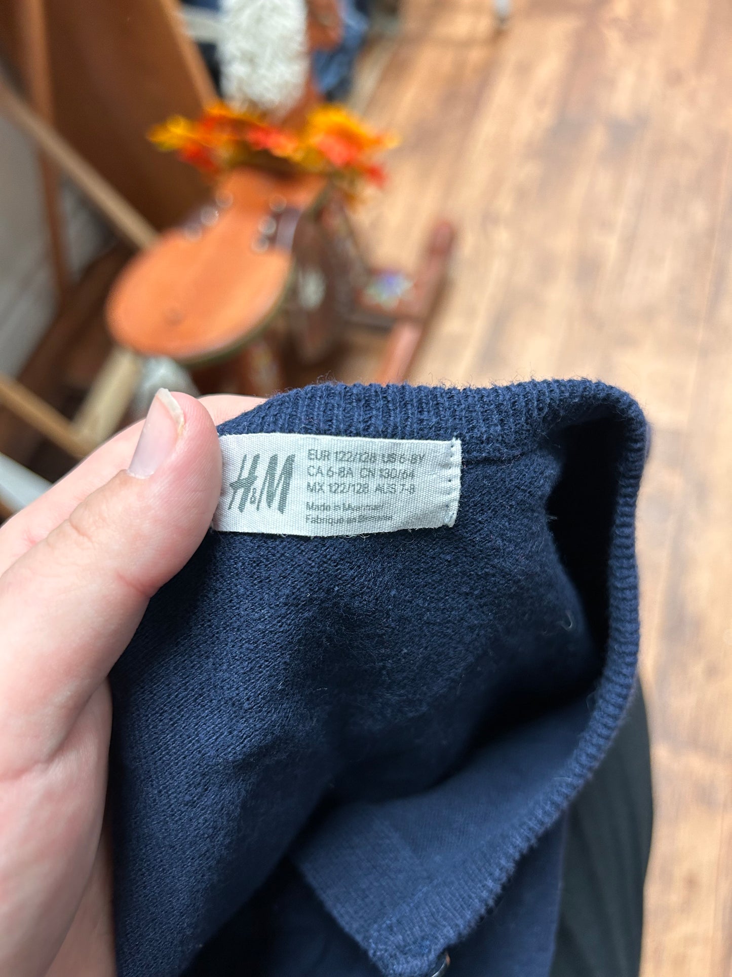 H&M 6-8 blue cardigan