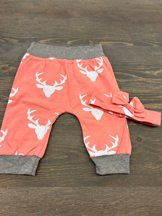 Small shop 9m pink deer pants & bow