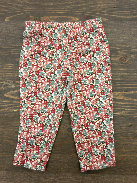 Carters 6/9m pink & blue floral leggings